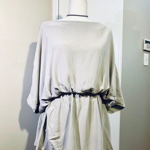 NWT Sofie Olgaard Grey Silk Dress Top